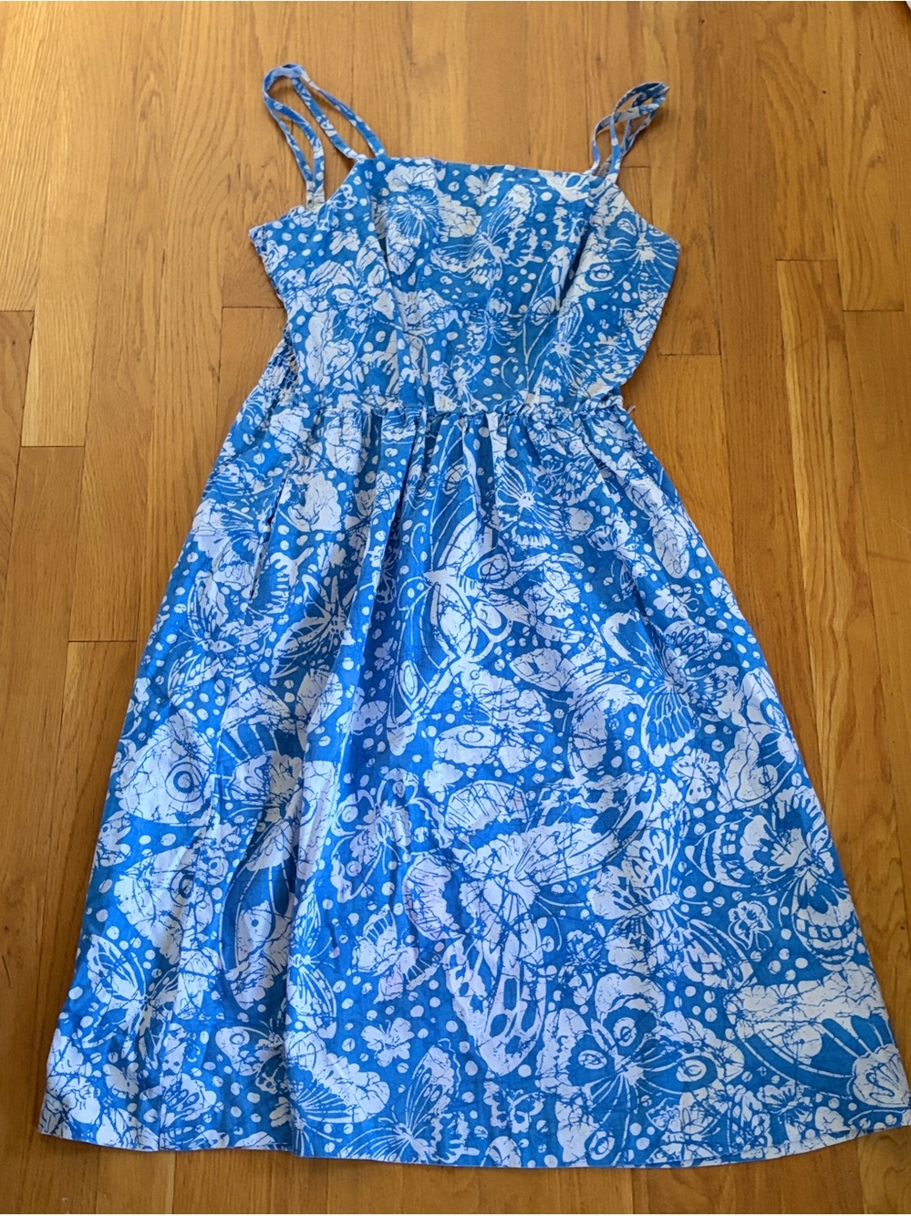Vintage Dash-About Dress Womens Blue White Sundress Size 12